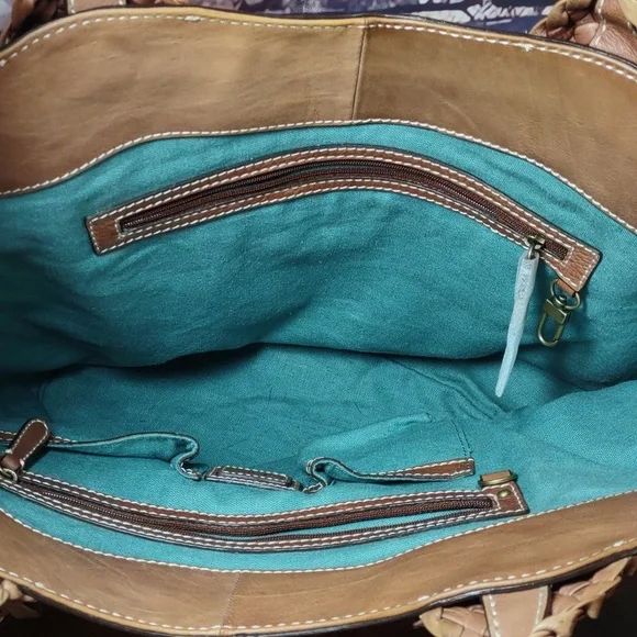 Cole Haan Woven Leather/Straw Tote Bag